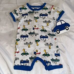 3 to 6 month Baby Boy Romper Giraffe Elephant One Piece Outfit NWT